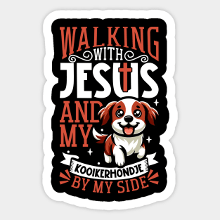 Jesus and dog - Kooikerhondje Sticker